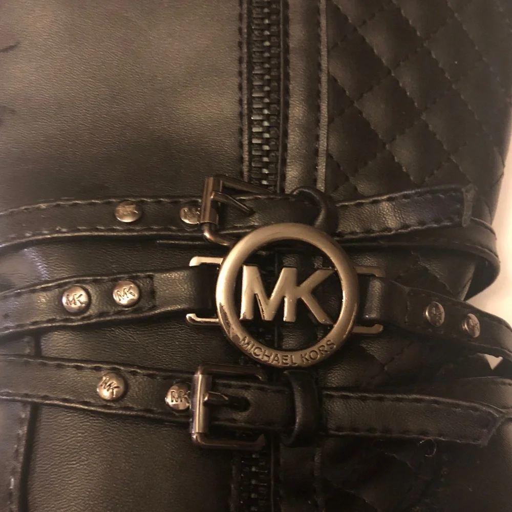 Michael Kors Black Quilted Moto Boots